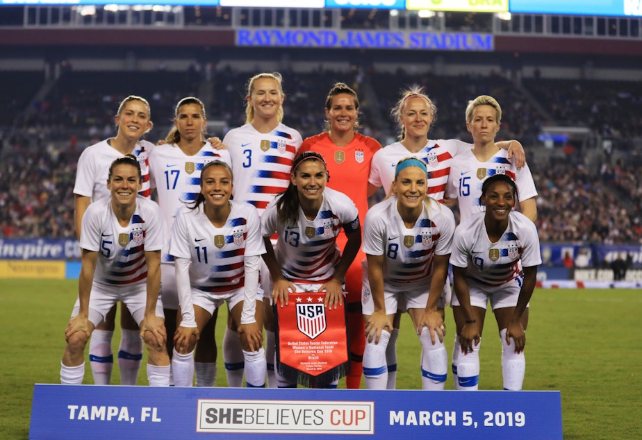 Kuow U S Women S Soccer Team Sues U S Soccer For Gender Discrimination Kuow U S Women S Soccer Team Sues U S Soccer For Gender Discrimination