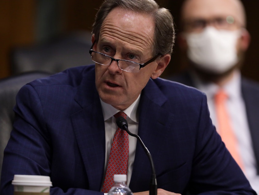 caption: Republican Sen. Pat Toomey of Pennsylvania, seen here during a confirmation hearing in May, urged President Trump to accept the outcome of the presidential election.