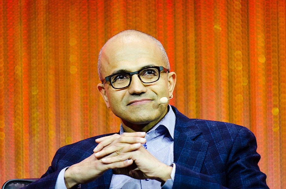 caption: Microsoft CEO Satya Nadella in 2013.