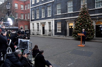 caption: Britain's Prime Minister Theresa May faces a vote on her leadership Wednesday, as debate rages over how the U.K. should exit the European Union. She spoke about the vote to the media outside 10 Downing Street in London.