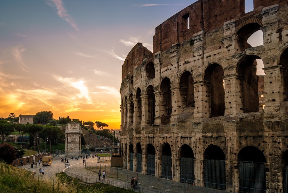 caption: Rome sunset.