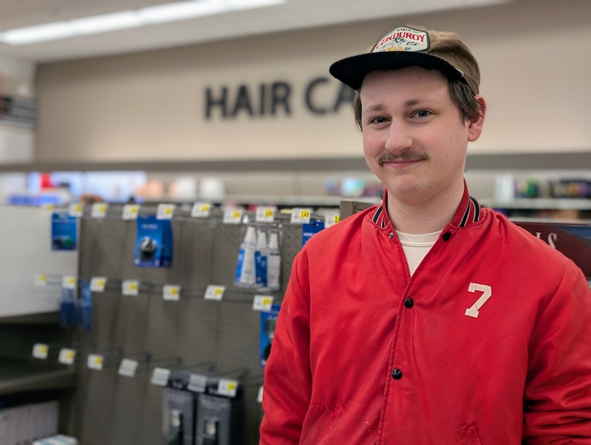 caption: Longtime customer Owen Selwyn stopped by the Greenwood Bartell Drugs on Thursday, May 8.