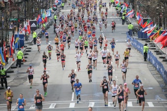 caption: Researchers studied the gut microbes of runners from the Boston Marathon, isolating one strain of bacteria that may boost athletic performance.