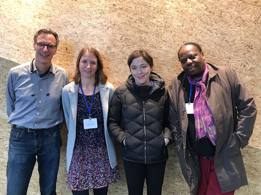 caption: Bill Radke, Caitlin Moran, Erica C Barnett, and Charles Mudede