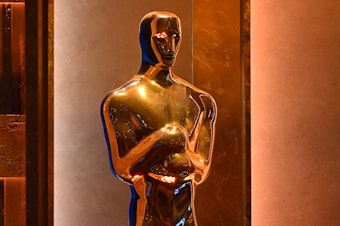 caption: An Oscar statue at the Ray Dolby Ballroom in Los Angeles on Jan. 9, 2024.