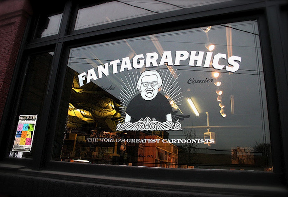 caption: Fantagraphics Books in Georgetown, Seattle.