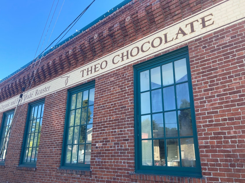 caption: Theo Chocolate's Fremont headquarters will remain open in Seattle but the adjoining factory space will be leased.