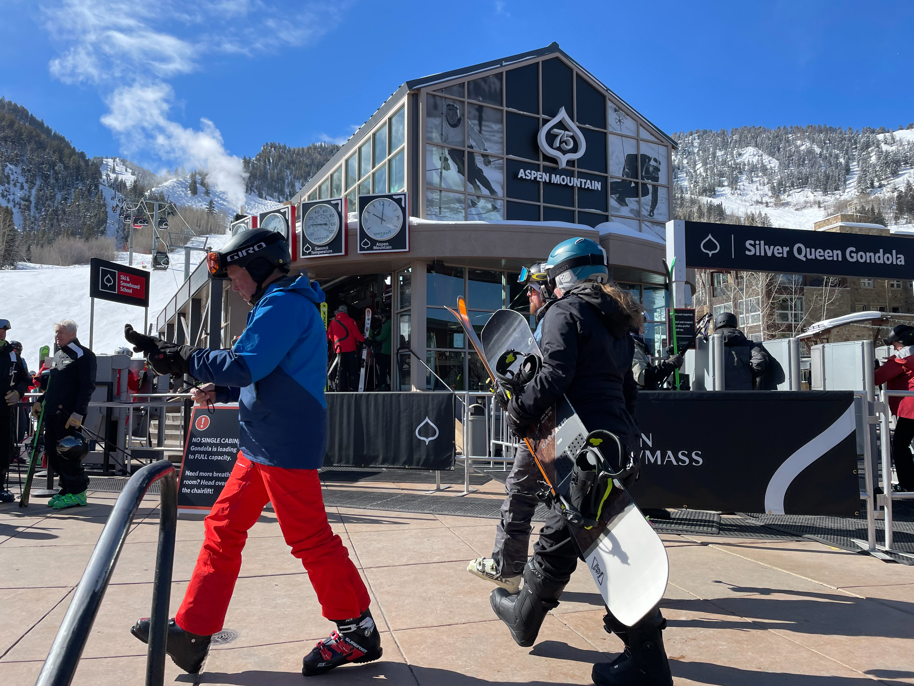 caption: The business model of luxury ski areas is again under scrutiny as the perils of climate change take hold in the Rocky Mountains.