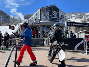 caption: The business model of luxury ski areas is again under scrutiny as the perils of climate change take hold in the Rocky Mountains.