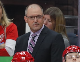 caption: Dan Bylsma in October 2018 as assistant coach of the Detroit Red Wings. The Seattle Kraken announced it hired Bylsma as its new head coach on May 27, 2024. 