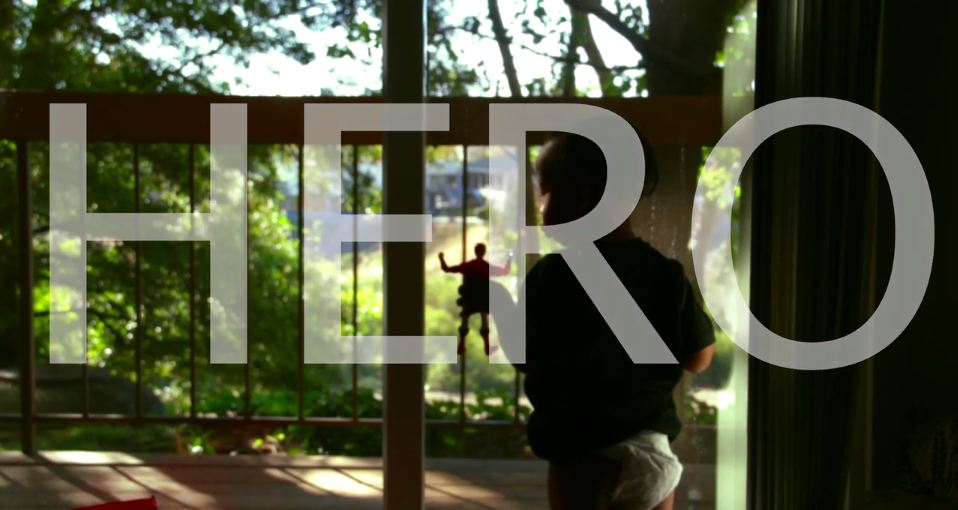 caption: A still from Keith Curry's short film "Hero," starring his own son Kyler.