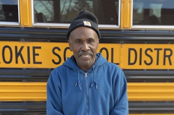 caption: Alvin Carter, a school bus driver and custodian in Skokie, Ill., has become a reliable source of joy for the children he drives and his community.