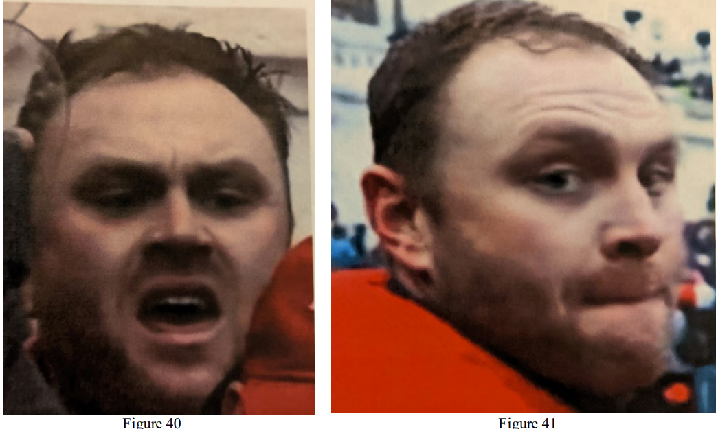 caption: Photo evidence from a Department of Justice case against Richard Slaughter of Orting, Wash. The DOJ says Slaughter was among rioters who clashed with police on Jan. 6, 2022. 