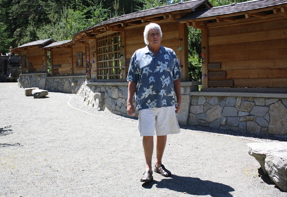caption: Johnpaul Jones at the Bainbridge Island Japanese American Exclusion Memorial