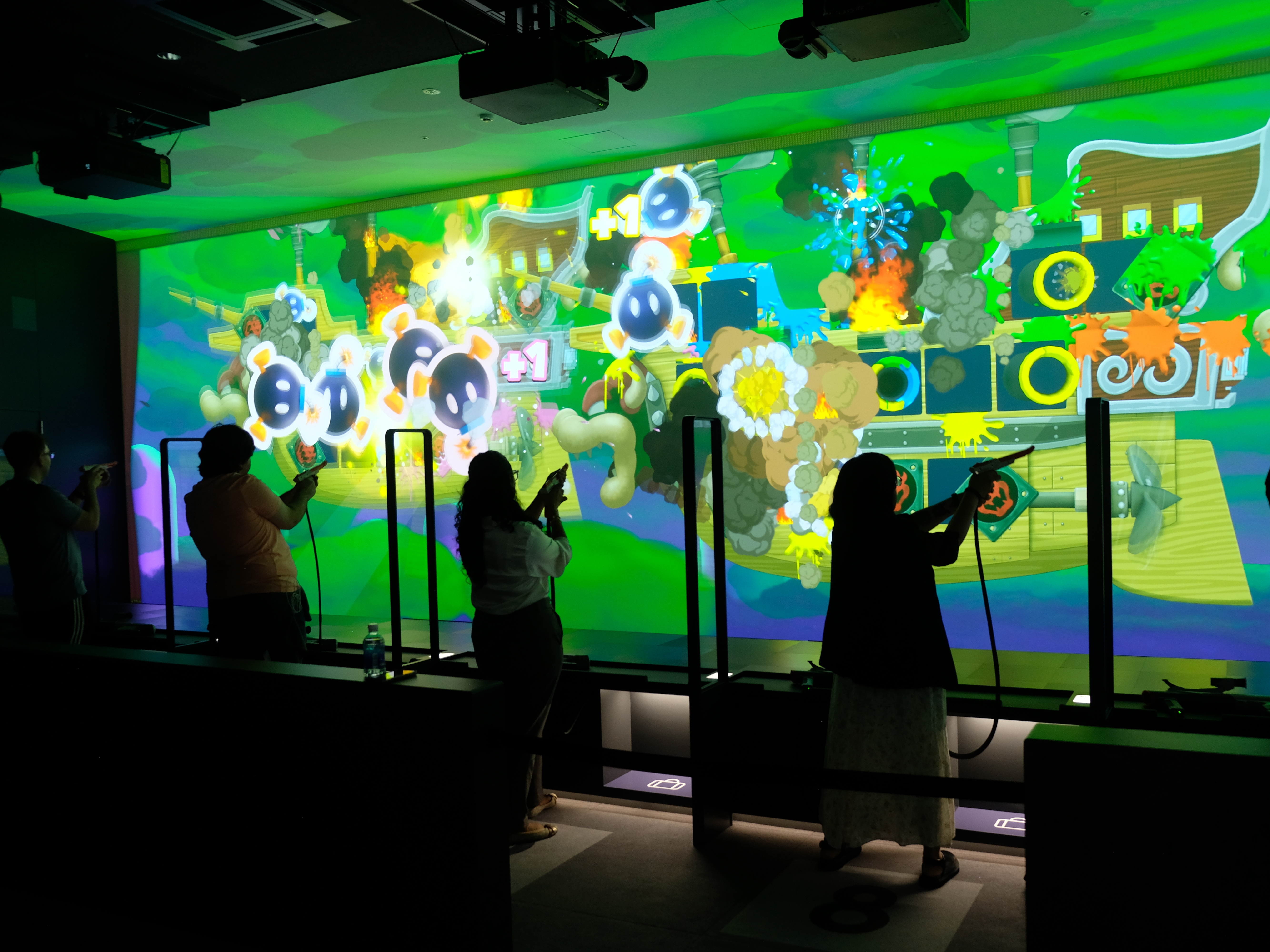 caption: A shooting gallery at the Nintendo Museum in Kyoto, Japan.