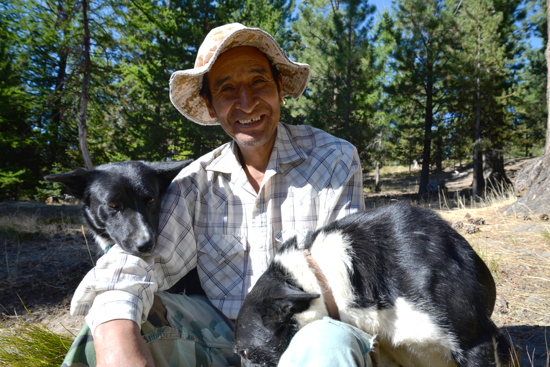 caption: Heraclio Delacruz is in his 18th year herding sheep in central Washington.  “There’s no one to talk to, you’re alone, with your friends the dogs, the braying sheep." CREDIT: ESMY JIMENEZ/NWPB