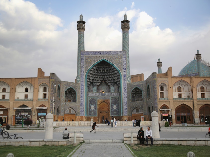 caption: The Unesco-listed cultural site Naqsh-eJanan Square in Isfahan, Iran, in 2014, known for its immense mosques, picturesque bridges and ancient bazaar.