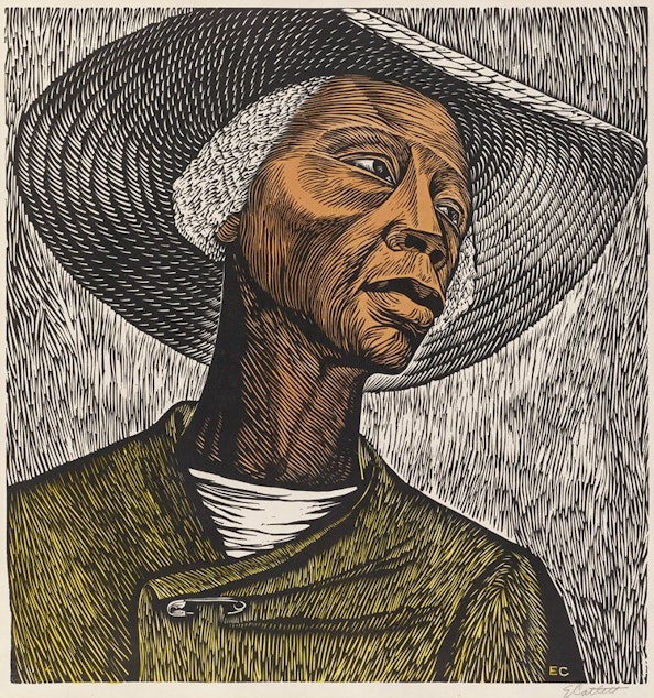 caption: Elizabeth Catlett's "Sharecropper" is one of the pieces featured in the Seattle Public Library's "Black Activism in Print" exhibit. The prints in the exhibit are part of the Douglass-Truth Branch's African American Collection, the largest such collection on the West Coast.