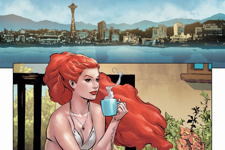 caption: 
DC Comics' Poison Ivy takes a trip to Seattle in the first ongoing series dedicated to her story. Seattle writer G. Willow Wilson was tapped to write the series, which is illustrated by Marcio Takara.
