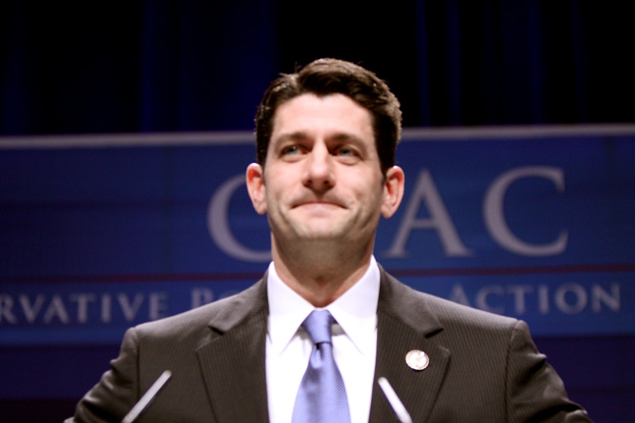 caption: Congressman Paul Ryan of Wisconsin speaking at CPAC 2011 in Washington, D.C.