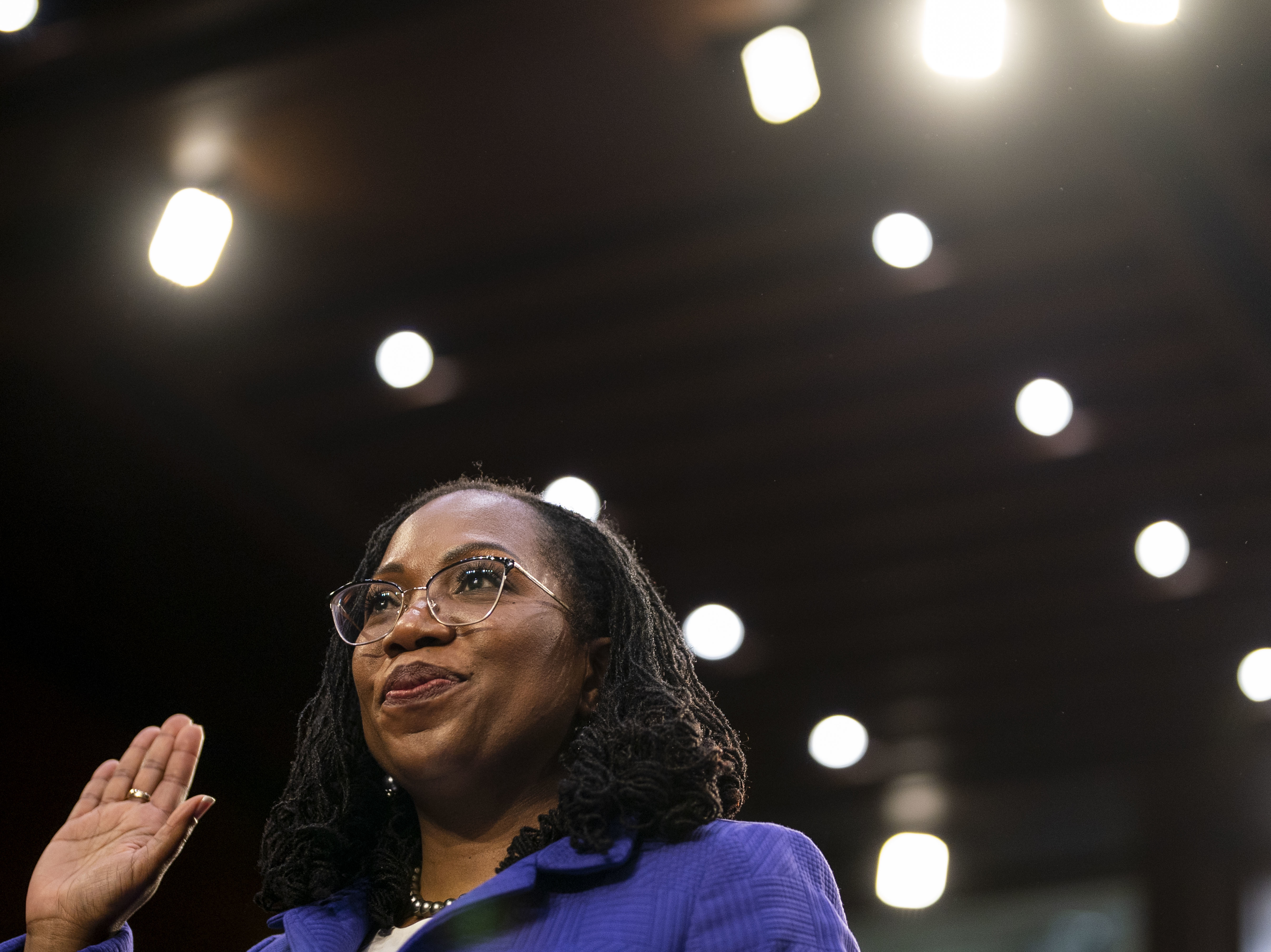 caption: <strong>March 21:</strong> Supreme Court nominee Judge Ketanji Brown Jackson is sworn in for her Senate Judiciary Committee confirmation hearing.