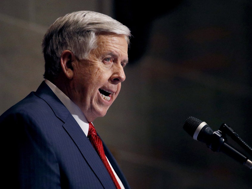 caption: Missouri's Republican governor, Mike Parson, has been supportive of restricting abortions in the state.