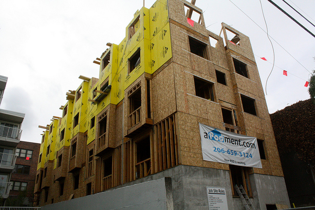 caption: Apodments, or micro-housing, have sprung up around Seattle to much controversy.