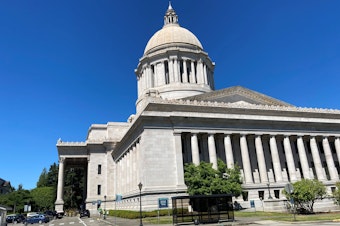 caption: The Washington state Capitol as pictured on a summer day. 