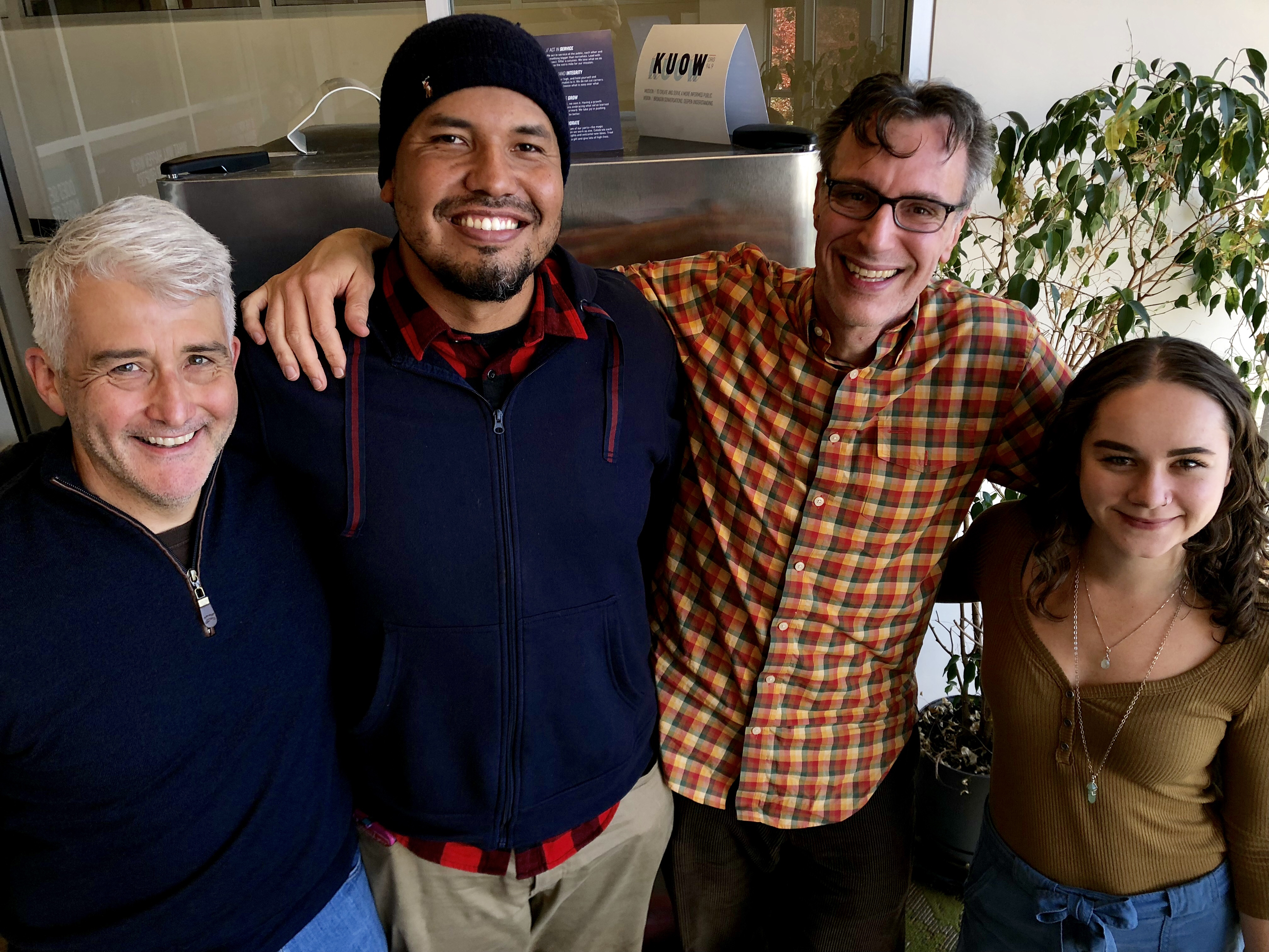 caption: Bill Bryant, Gyasi Ross, Bill Radke, Monica Nickelsbury [L-R]