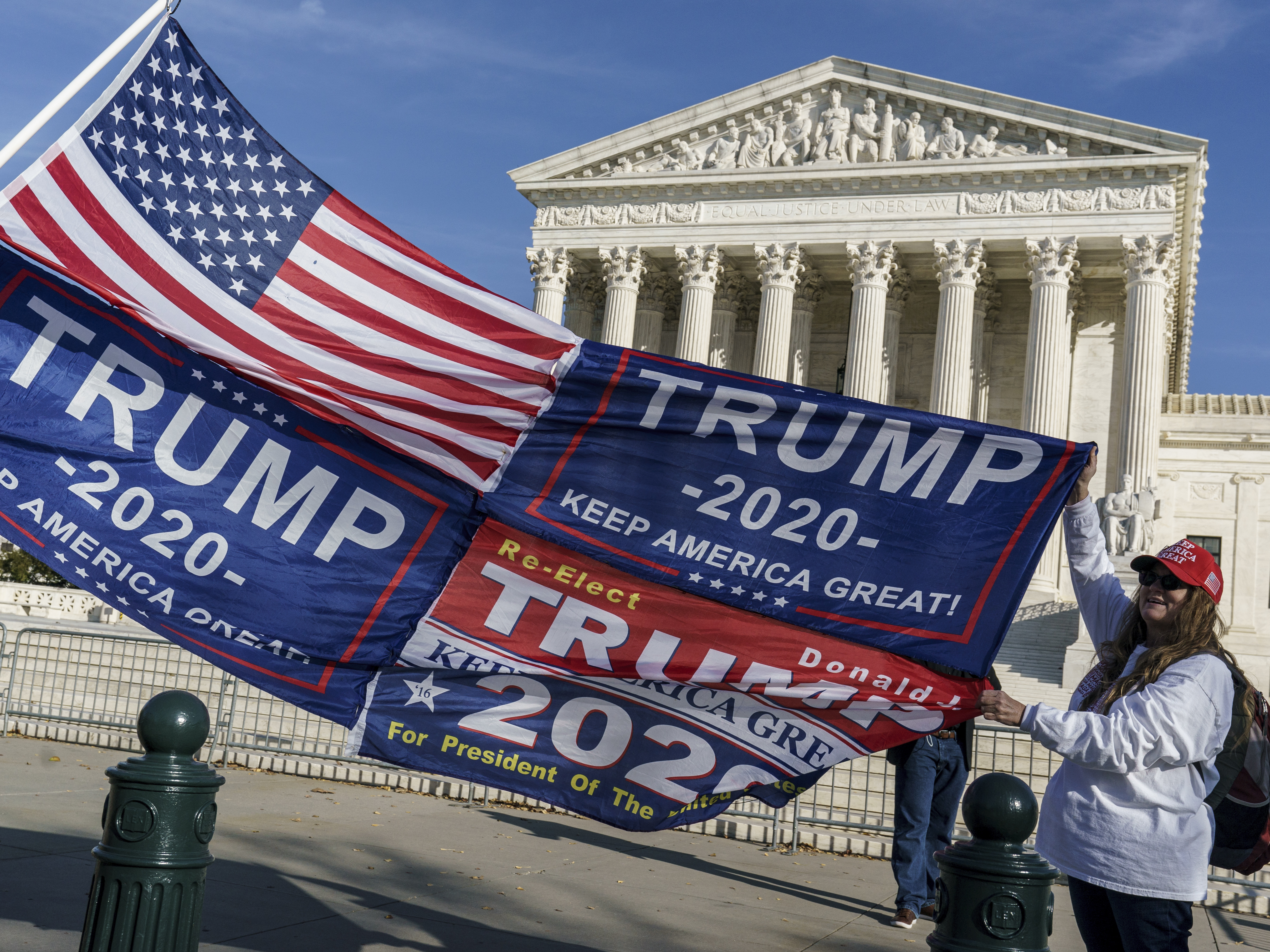 caption: Election cases are among those before the U.S. Supreme Court, though none that will change President Trump's defeat.