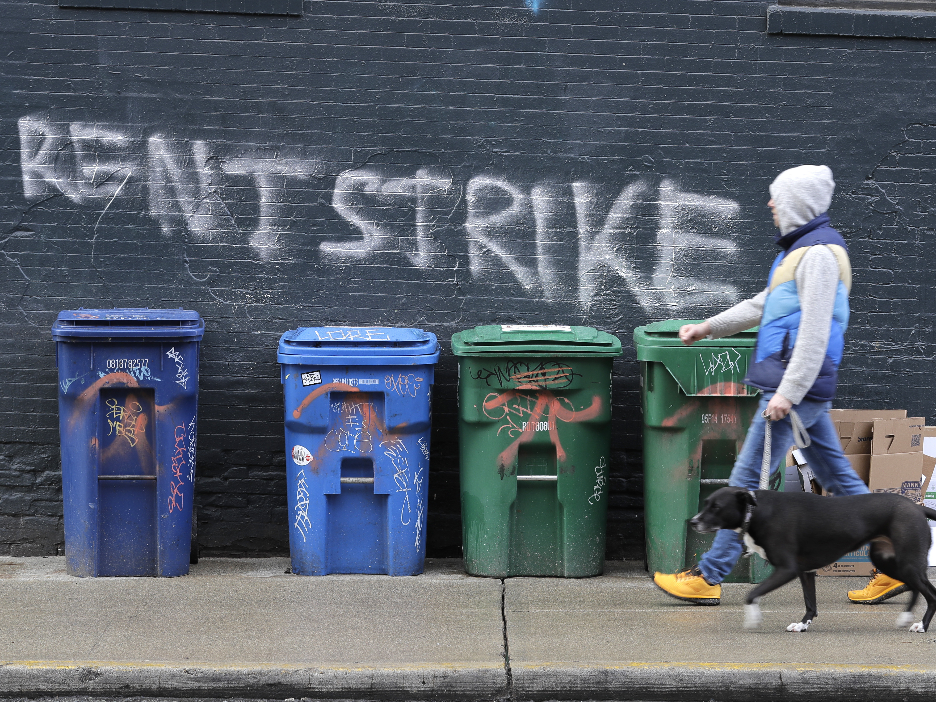 caption: With millions of people out of work, many are having trouble paying their rent, and an industry group says next month could be much worse.
