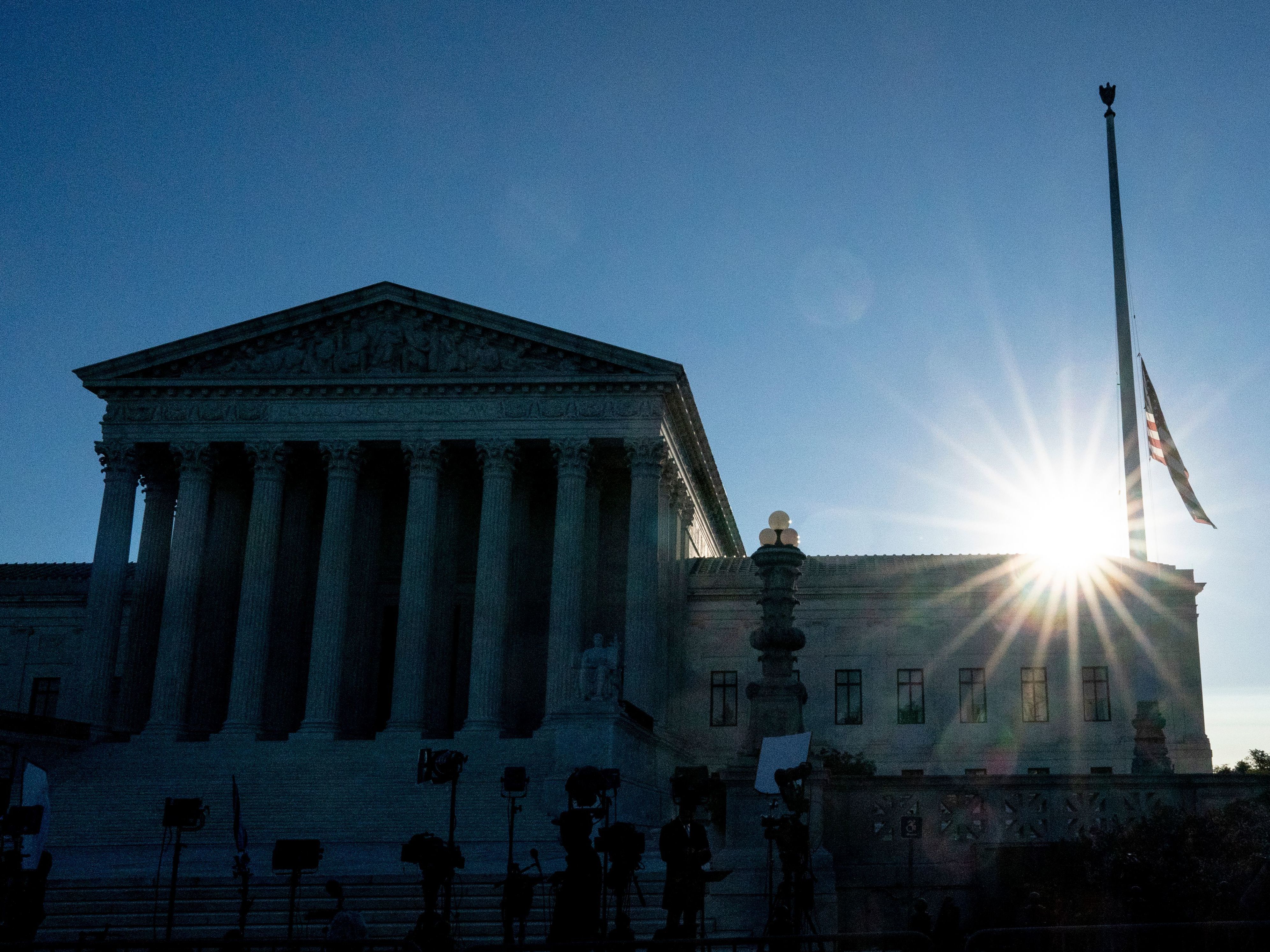 caption: The Supreme Court is seen on Monday morning.
