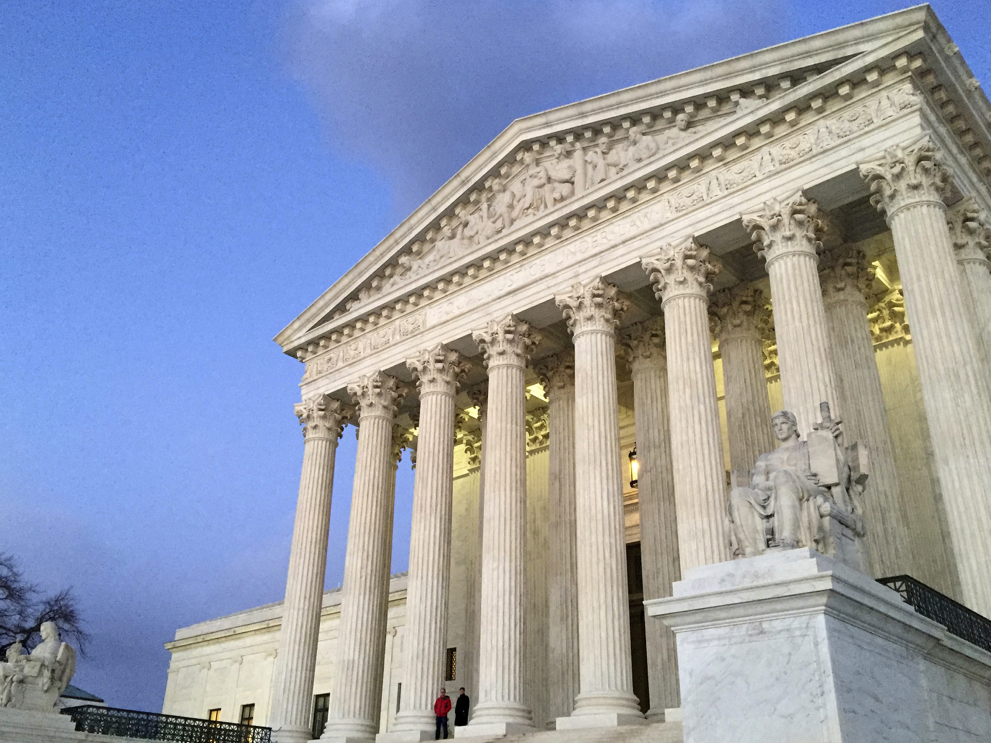 caption: FILE - The Supreme Court at sunset in Washington.