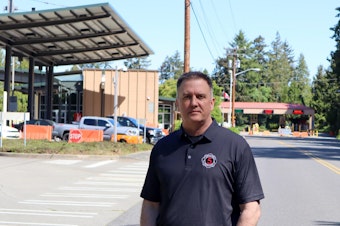 caption: Chief Christopher Carleton of Whatcom County Fire District 5 proposes to open a drive-thru vaccination site on the U.S. side of the Point Roberts border crossing.
