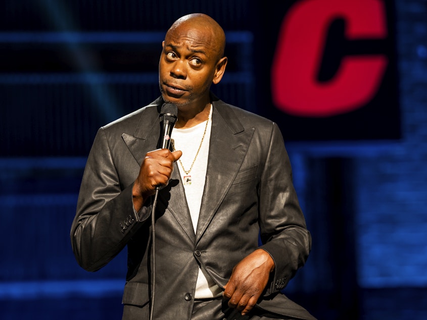 Dave Chappelle performing during his new special, "The Closer.