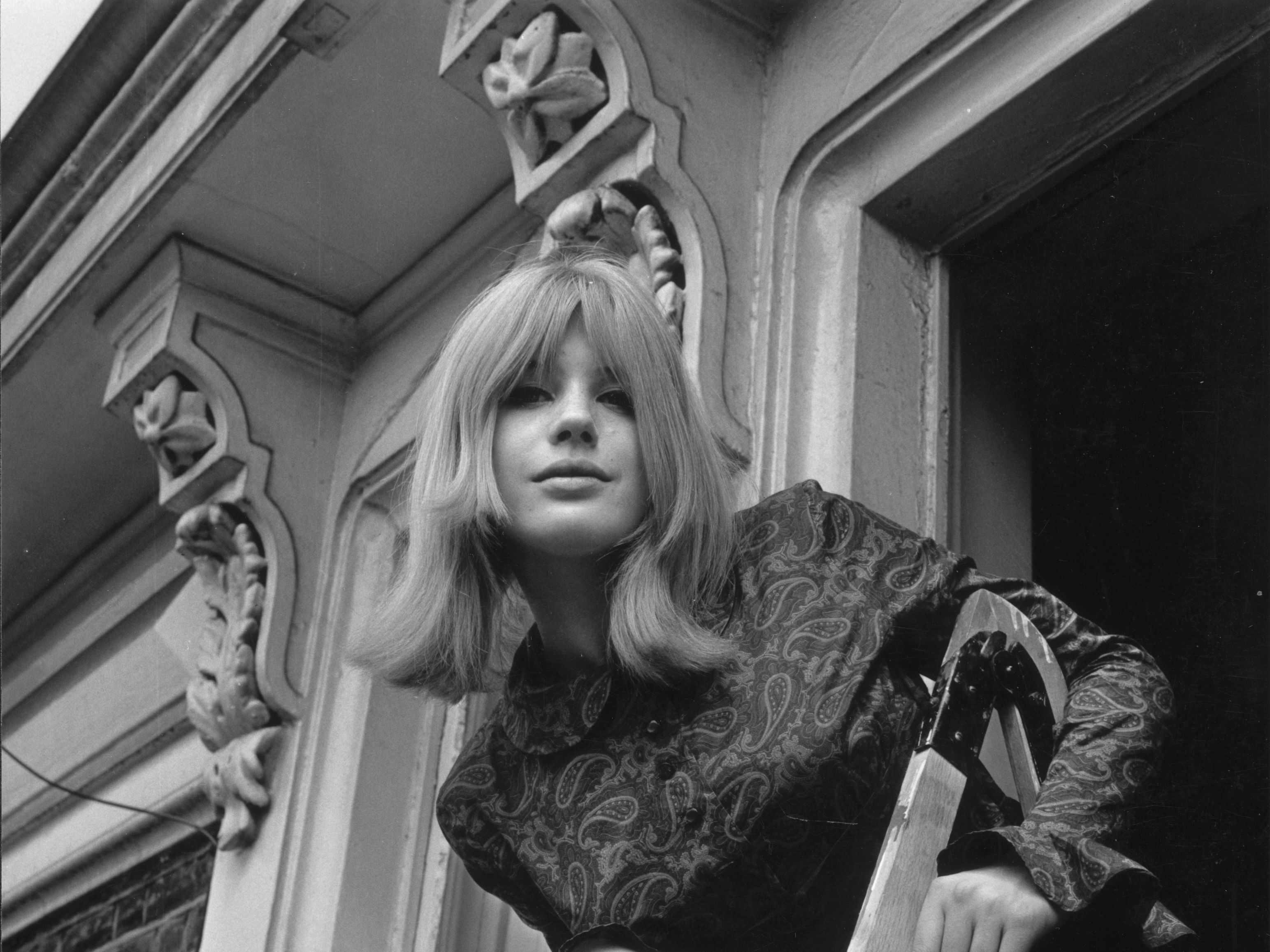 caption: English singer, actress and 60s icon Marianne Faithfull.
