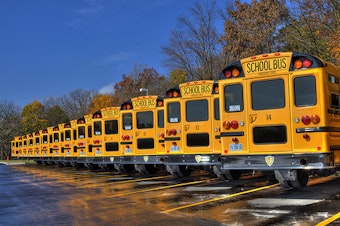 School buses bus