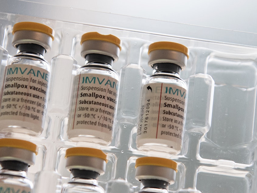 caption: The Imvanex vaccine is one of two available vaccines that are used to protect against the mpox virus. Vaccines were widely used during the 2022 mpox outbreak. But currently no vaccines are available in the Democratic Republic of Congo, which has reported thousands of cases so far this year.