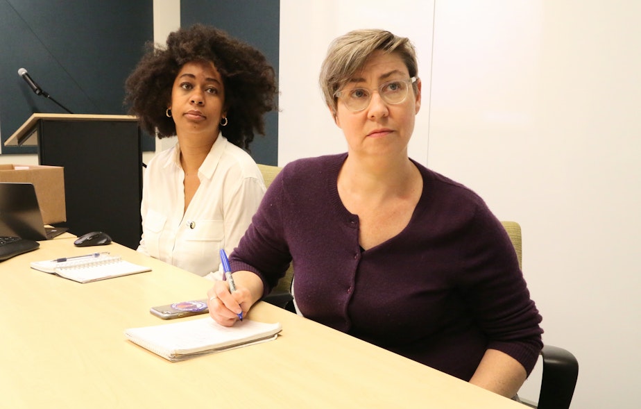 caption: This week, Eula Scott Bynoe and Jeannie Yandel talk to Emily Schwing about why she quit the Northwest News Network — and why she decided to go public with that information. 