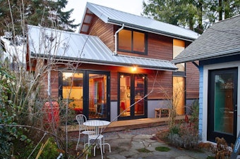 caption: A backyard cottage in Crown Hill by Cast Architecture. The firm has been a leader promoting backyard cottages in Seattle.