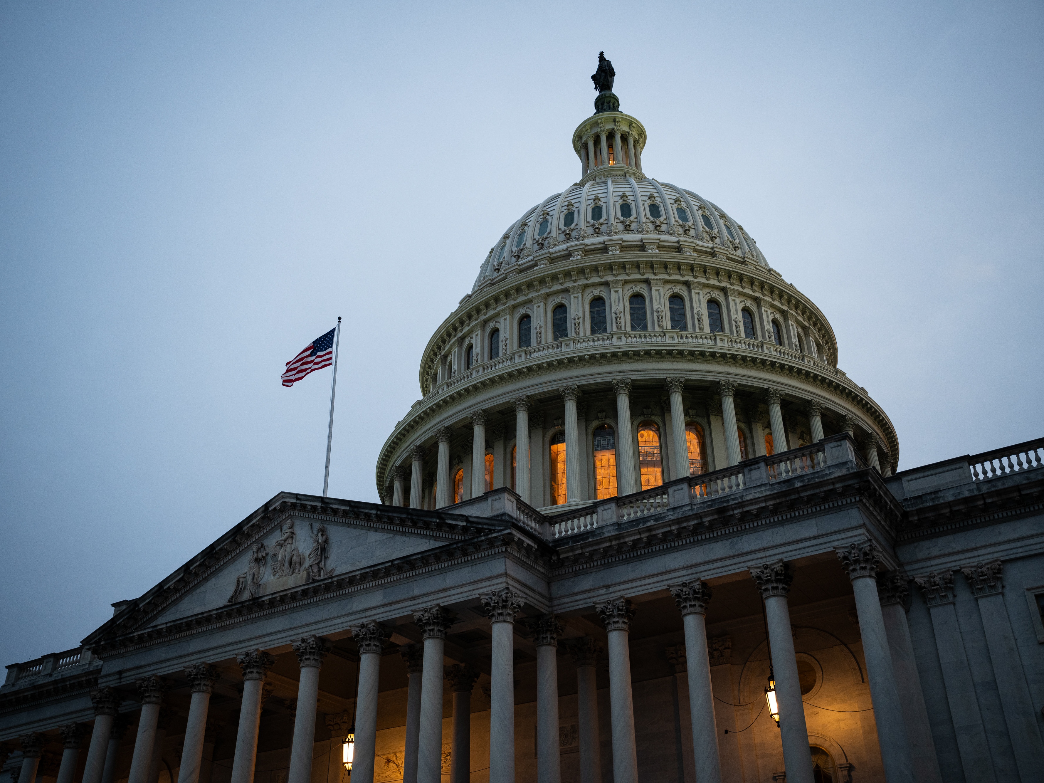 caption: The U.S. Capitol on Tuesday as the government hurtled toward a shutdown.