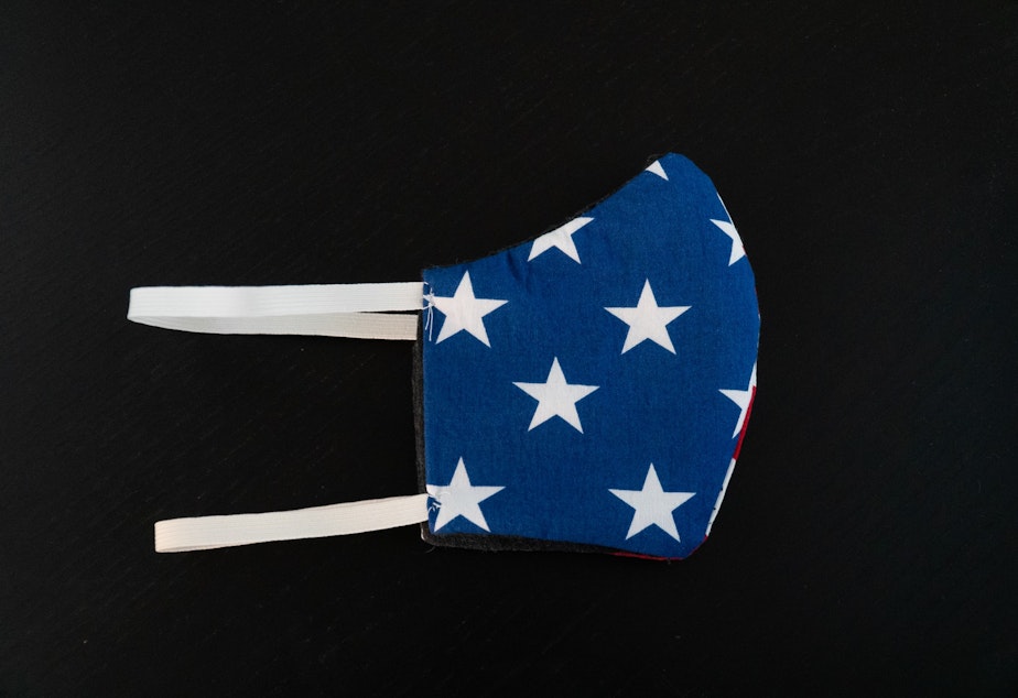 Mask with American flag 