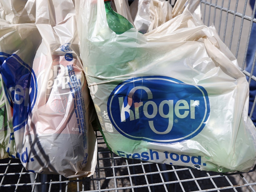 caption: Kroger first announced its plans to buy Albertsons in October 2022.