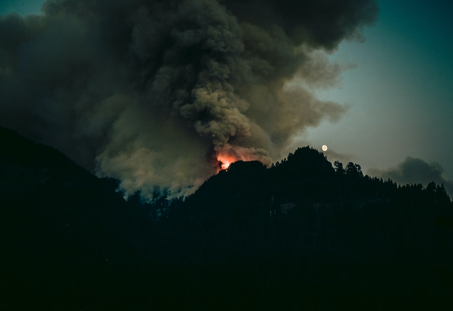caption: Climate change wildfire