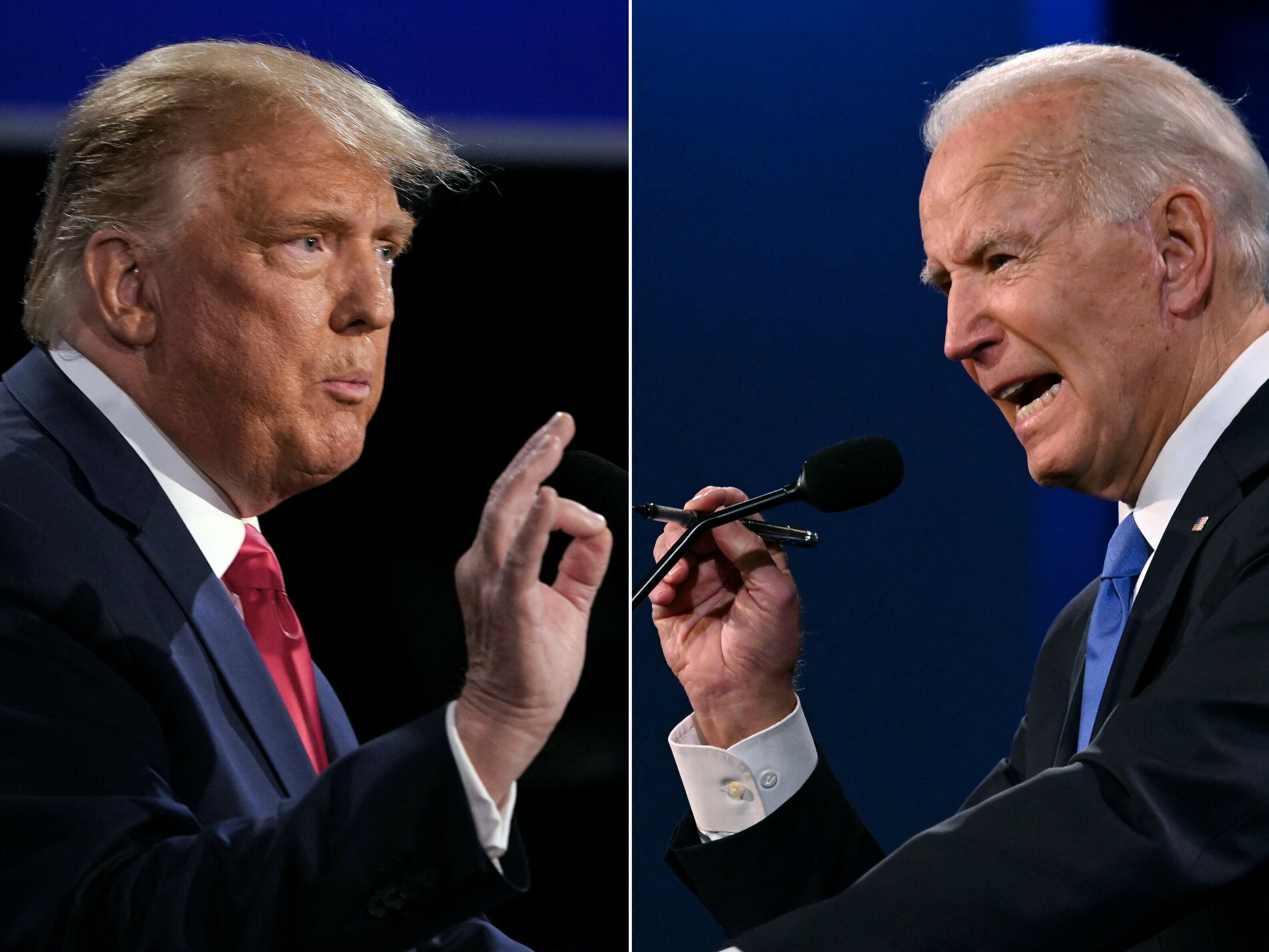 caption: A notable chunk of people say they don't want to vote for either Donald Trump or Joe Biden in November, according to recent polling.