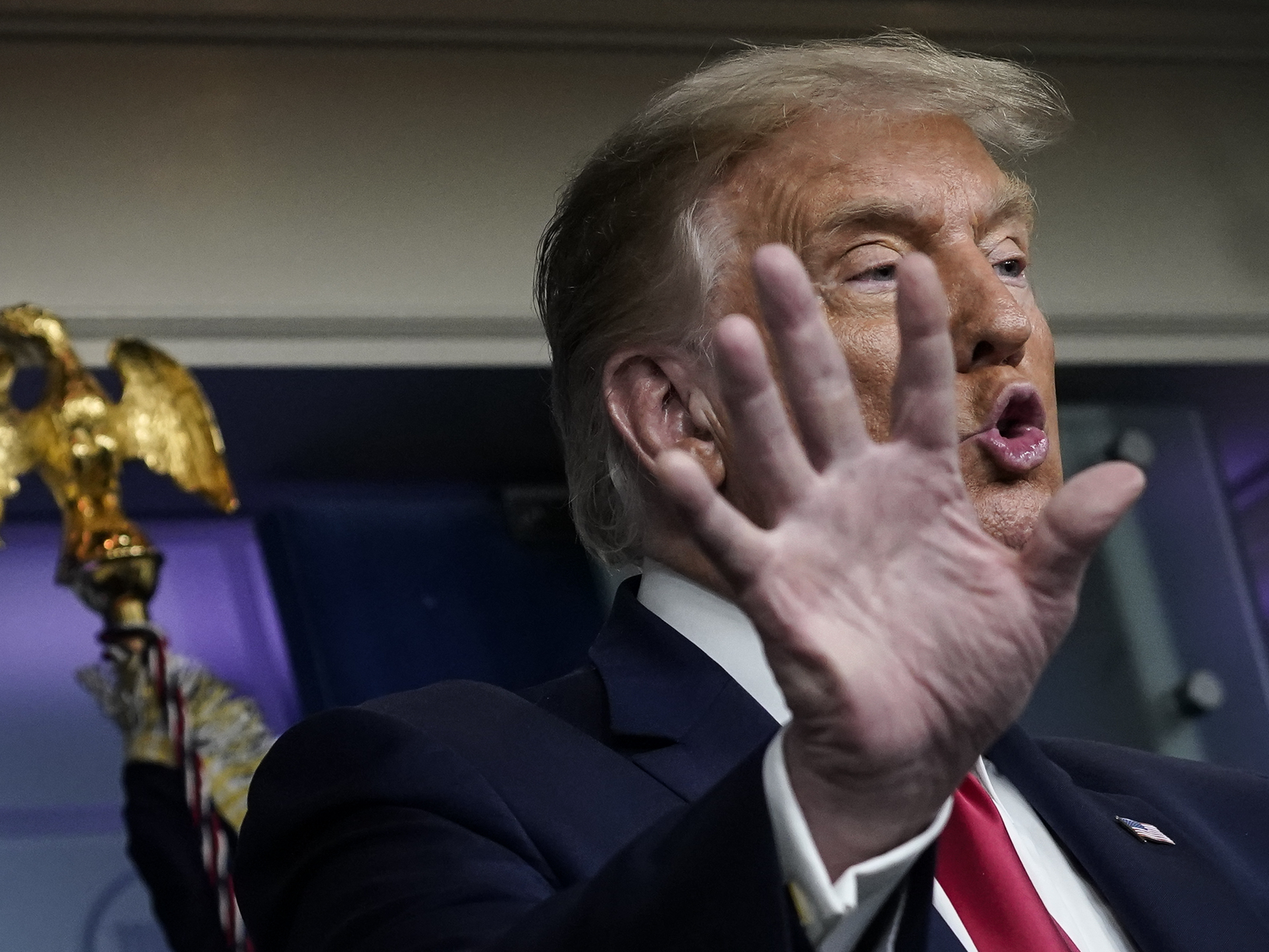 caption: President Trump on Thursday denies that his comments downplaying the severity of the coronavirus to the American public were a "lie."