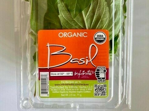 caption: Infinite Herbs-brand organic basil recalled by Trader Joe's have been linked to salmonella infections in several states.