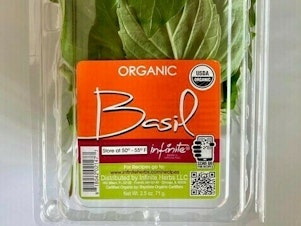 caption: Infinite Herbs-brand organic basil recalled by Trader Joe's have been linked to salmonella infections in several states.