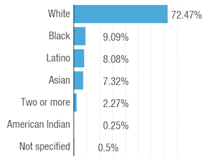 caption: The NPR newsroom breakdown by race and ethnicity as of Oct. 31, 2018.