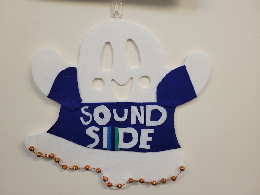 caption: Soundside producer Noel Gasca created the spookiest show mascot ever.